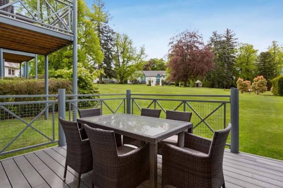 2 Bedroom Lodge terrace at Duchally Hotel & Country Estate