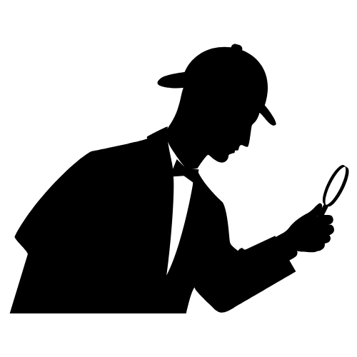 Detective with magnifier illustration
