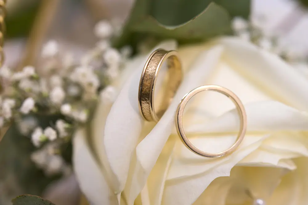 Duchally Hotel & Country Estate  Glendevon lounge set up for a wedding showing wedding ring detail